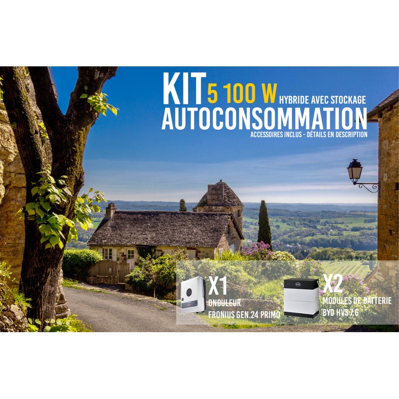 Pack Kit Batteries autoconsommation Hybride - GEN24 Fronius 4.0 - BYD HVS 5.1kWh
