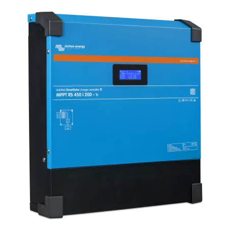 Régulateur de charge solaire - Victron Energy - MPPT SmartSolar RS-450/200-Tr de trois quart sur fond blanc