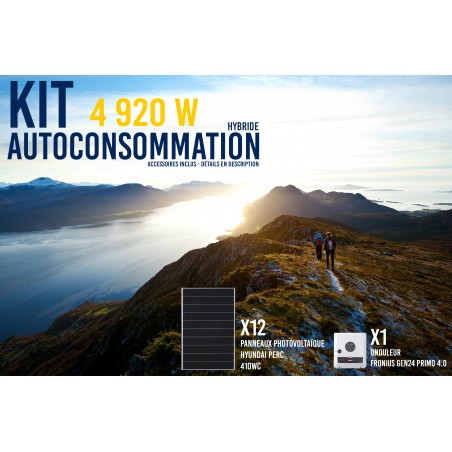 Kit solaire autoconsommation Hybride 4.9 - 4920Wc (cellules SHINGLES - HYUNDAI)