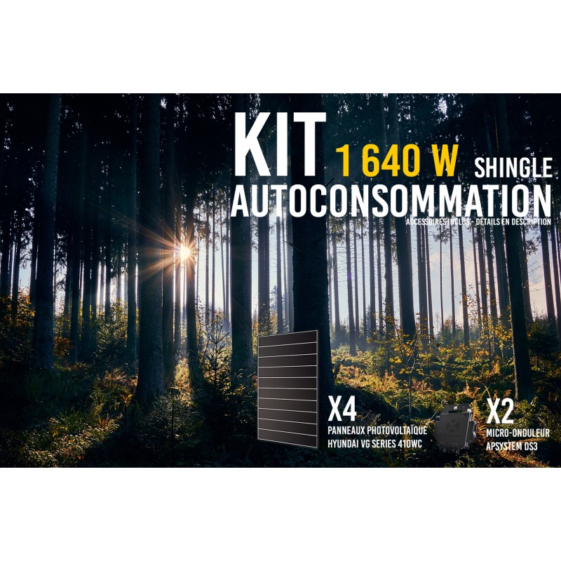 Kit solaire autoconsommation SHINGLE 1640Wc