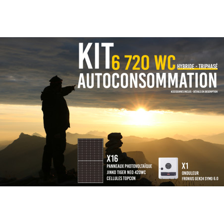 Kit solaire autoconsommation Triphasé Hybride 6.0 - 6720Wc