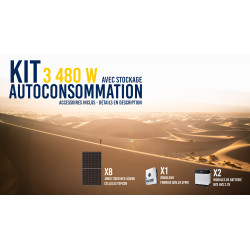 Kit solaire autoconsommation Hybride 3.4 avec batteries - 3520Wc - 5.1kWh