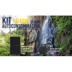 Visuel kit solaire autoconsommation bi-verre bi-facial DENIM 1640 Wc - passerelle incluse
