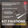 Fixations toiture ardoises - K2 Systems - Kit pour 12 panneaux