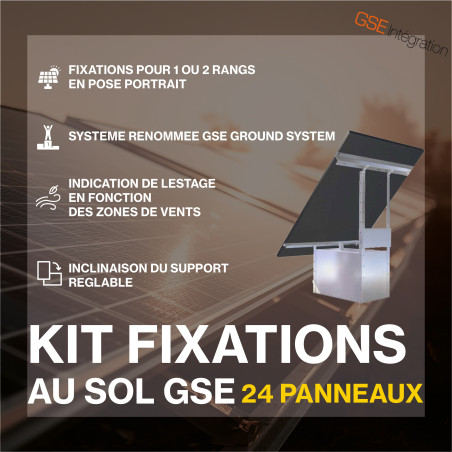 Fixations au sol - GSE Groundsystem - Kit pour 24 panneaux