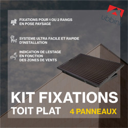 Fixations toiture plate - Ubbink - Kit pour 4 panneaux