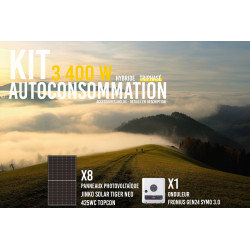 Kit solaire autoconsommation Triphasé Hybride 3.0 - 3400Wc Premium