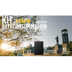 Kit solaire autoconsommation Full Black - 2550 Wc - Hétérojonction Longi Solar - passerelle incluse