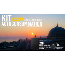 Kit solaire autoconsommation Full Black - 4250Wc - Hétérojonction Longi Solar - passerelle incluse
