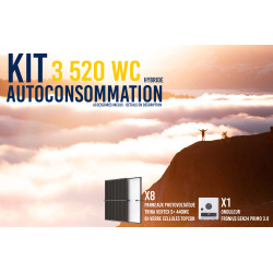 Kit solaire autoconsommation Hybride 3.0 - 3520Wc - Cellules TOPCon