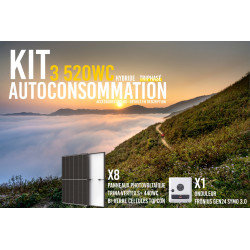 Kit solaire autoconsommation Triphasé Hybride 3.0 - 3520Wc - TOPCon