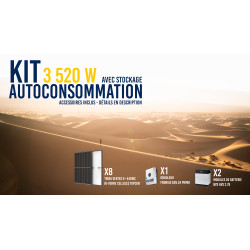 Kit solaire autoconsommation Hybride 3.0 avec batteries - 3520Wc - 5.1kWh