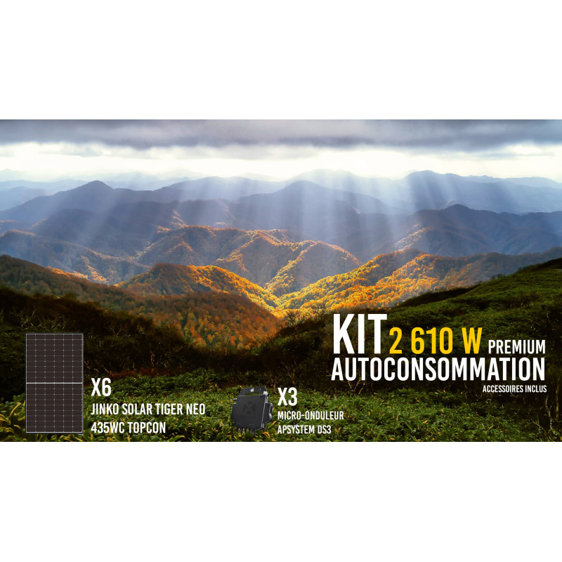 Kit solaire autoconsommation PREMIUM 2610Wc -  passerelle incluse