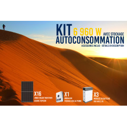 Kit solaire autoconsommation Hybride 6.0 avec batteries - 6960Wc - 7.7kWh