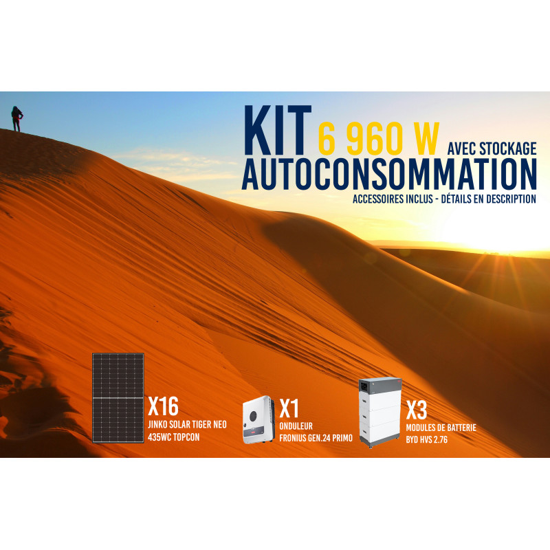 Kit solaire autoconsommation Hybride 6.0 avec batteries - 6960Wc - 7.7kWh