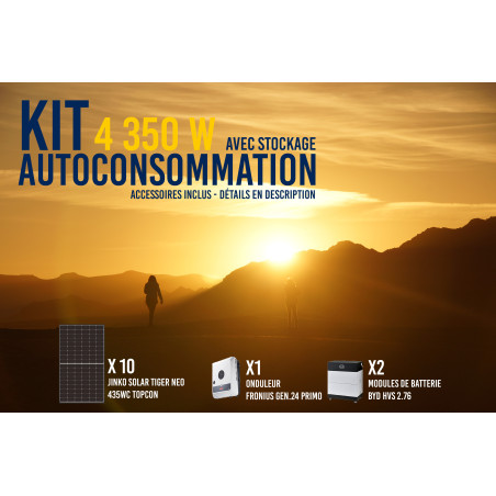 Kit solaire autoconsommation Hybride 4.3 avec batteries - 4350Wc - 5.1kWh