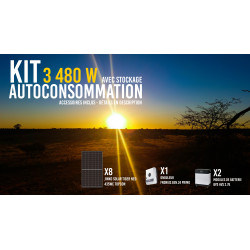 Kit solaire autoconsommation Hybride 3.0 avec batteries - 3480Wc - 5.1kWh