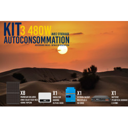 Kit 3.4kWc Pack Solaire alimentation de secours - Pylontech US2000 2.4kWh + multiplus II GX 3000