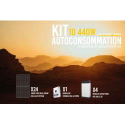Kit solaire autoconsommation Hybride Triphasé 10.4 avec batteries -10440Wc - 10.2kWh