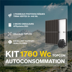 Kit solaire autoconsommation TOPCon 1760Wc - TRINA Vertex S+ - passerelle incluse