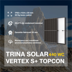 Kit solaire autoconsommation TOPCon 6160Wc - TRINA Vertex S+ - passerelle incluse