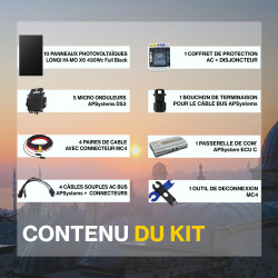 Kit solaire autoconsommation Full Black - 4300Wc - Back-contact Longi Solar - passerelle incluse