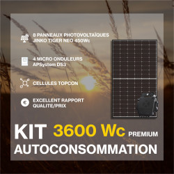 Kit solaire autoconsommation PREMIUM 3600Wc - passerelle incluse