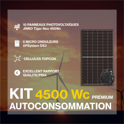 Kit solaire autoconsommation PREMIUM 4500Wc - passerelle incluse