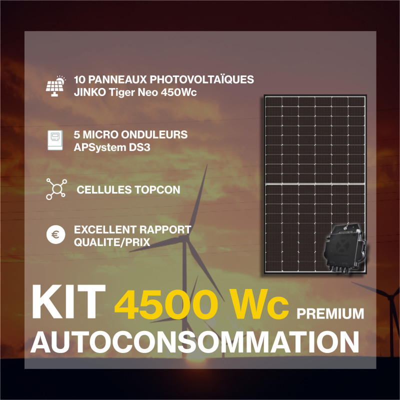 Kit solaire autoconsommation PREMIUM 4500Wc - passerelle incluse