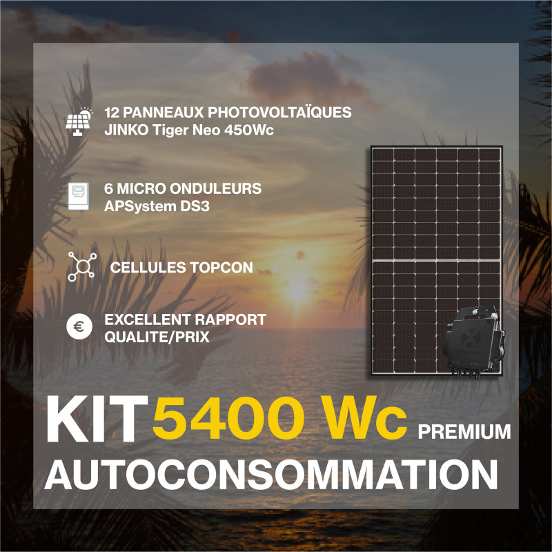 Kit solaire autoconsommation PREMIUM 5400Wc- passerelle incluse