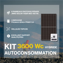 Kit solaire autoconsommation Hybride 3.0 - 3600Wc Jinko Premium