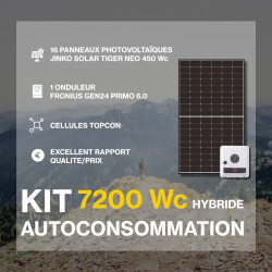 Kit solaire autoconsommation Hybride 6.0 - 7200Wc Jinko Premium