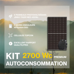 Kit solaire autoconsommation PREMIUM 2700Wc - passerelle incluse