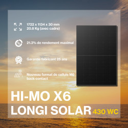 Kit solaire autoconsommation Full Black - 6880Wc - Back-contact Longi Solar - passerelle incluse