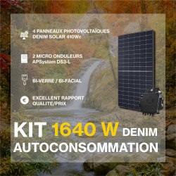 Kit solaire autoconsommation bi-verre bi-facial DENIM 1640 Wc - passerelle incluse