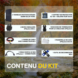 Kit solaire autoconsommation bi-verre bi-facial DENIM 1640 Wc - passerelle incluse