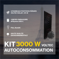 Kit solaire autoconsommation français -  3000Wc - Voltec Solar - passerelle incluse