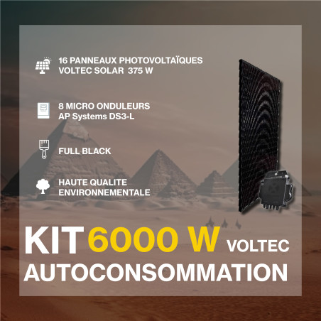Kit solaire autoconsommation Français - 6000Wc - Voltec Solar - passerelle incluse