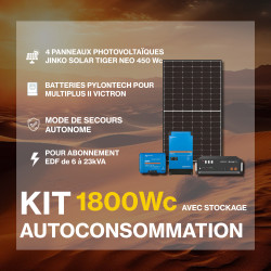Kit solaire anti coupure 1.8kWc  - Pylontech Victron Multiplus
