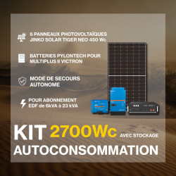 Kit solaire anti coupure 2.7kWc  - Pylontech Victron Multiplus