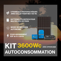 Kit solaire anti coupure 3.6kWc  - Pylontech Victron Multiplus