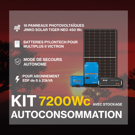 Kit solaire anti coupure 7.2kWc  - Pylontech Victron Multiplus