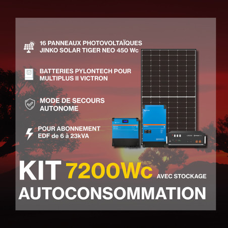 Kit solaire anti coupure 7.2kWc  - Pylontech Victron Multiplus