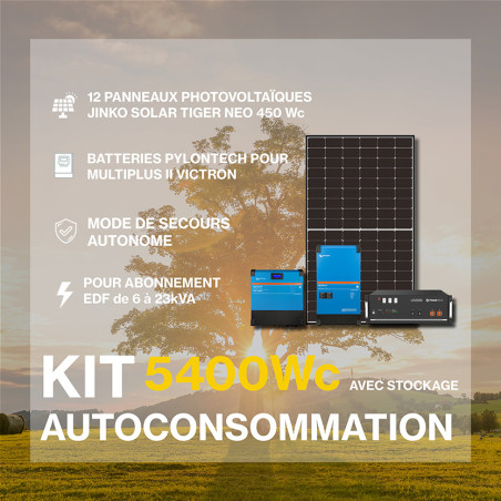 Kit solaire avec batteries 5.4kWc  - Pylontech Victron Multiplus