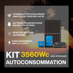 Kit solaire avec batteries 3.56kWc  - Pylontech Victron Multiplus