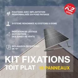 Fixations toiture plate - K2 SYSTEMS - Kit pour 16 panneaux