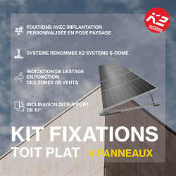 Fixations toiture plate - K2 SYSTEMS - Kit pour 4 panneaux