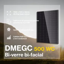 Kit solaire autoconsommation HYBRIDE TRIPHASE XL 6 à 12kWc - Onduleur FRONIUS et panneaux Biverre Biface