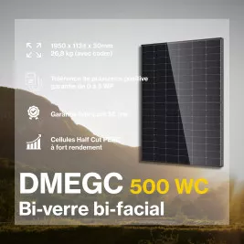 Kit solaire autoconsommation HYBRIDE TRIPHASE XL 6 à 12kWc - Onduleur FRONIUS et panneaux Biverre Biface