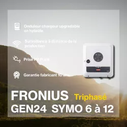 Kit solaire autoconsommation HYBRIDE TRIPHASE XL 6 à 12kWc - Onduleur FRONIUS et panneaux Biverre Biface